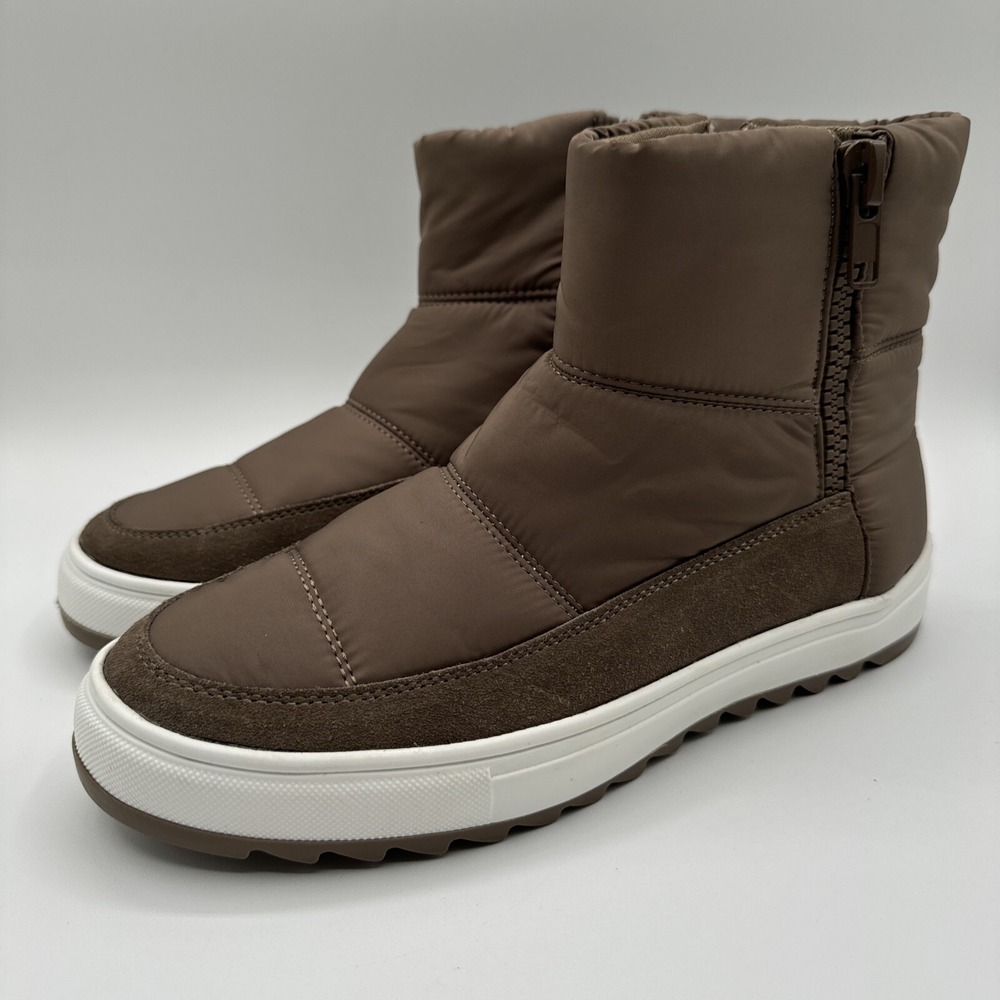 Blondo Samarie Bootie Women's Size 9 Taupe Brown Waterproof Quilted